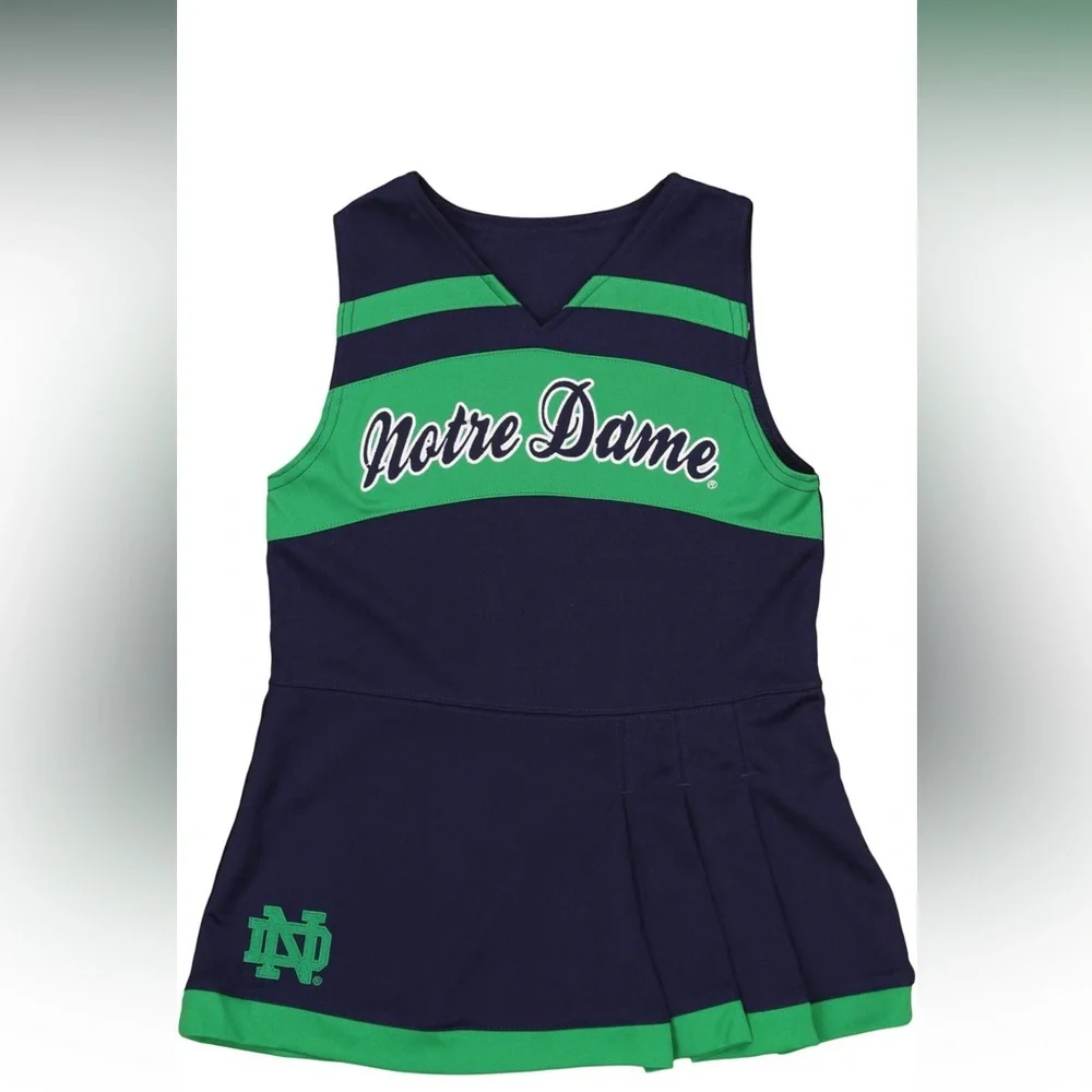 Outerstuff NCAA Girls Cheer Jumper Dress with Long Sleeve Turtleneck, Notre Dame - Picture 2 of 4